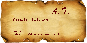 Arnold Talabor névjegykártya